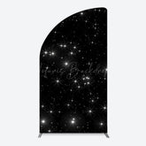 Lofaris Starry Sky Dark Night Happy Birthday Half Moon Arch Backdrop